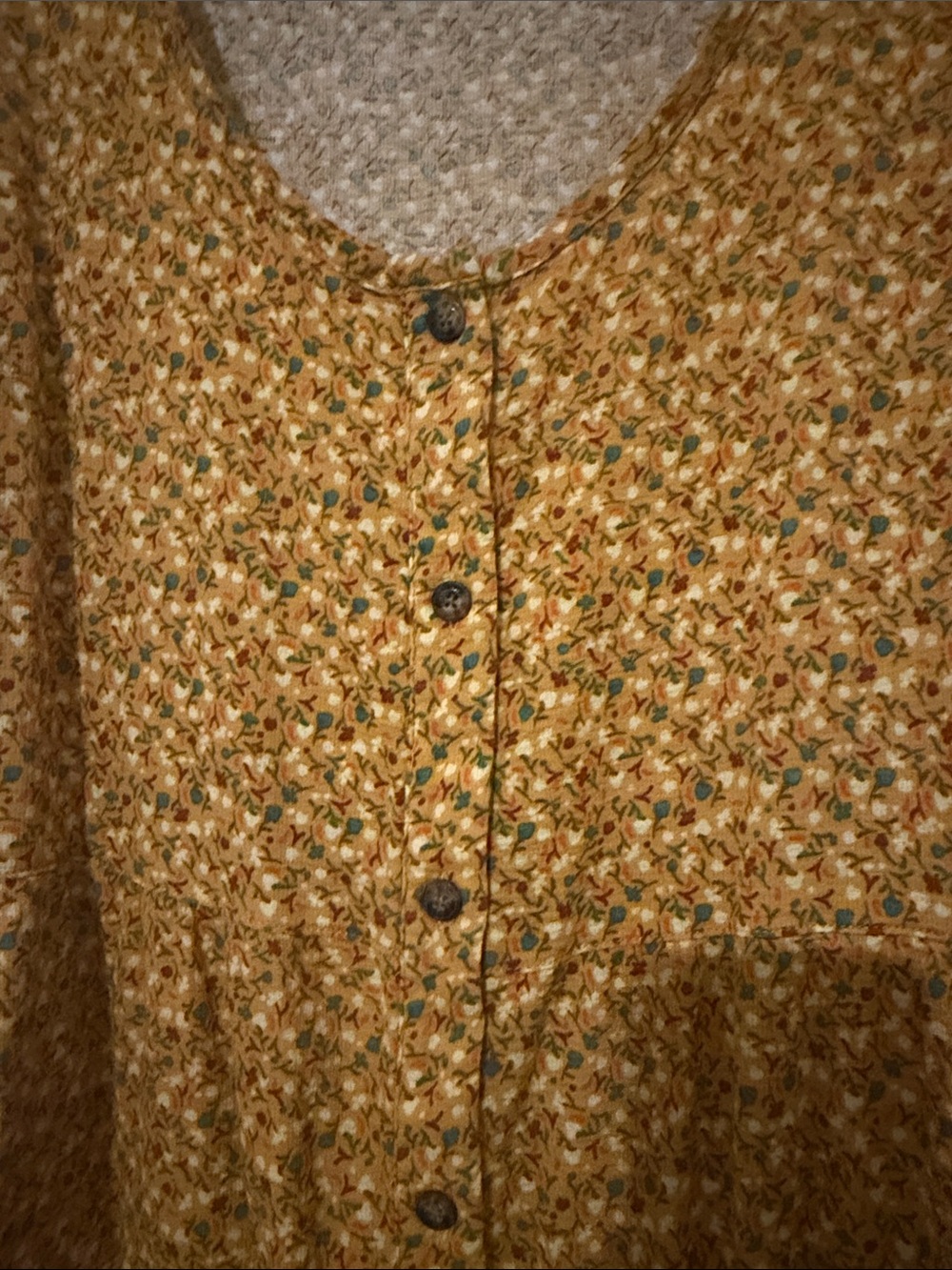 Yellow Floral Button-Front Mini Dress by Toad&Co - Picture 3 of 3